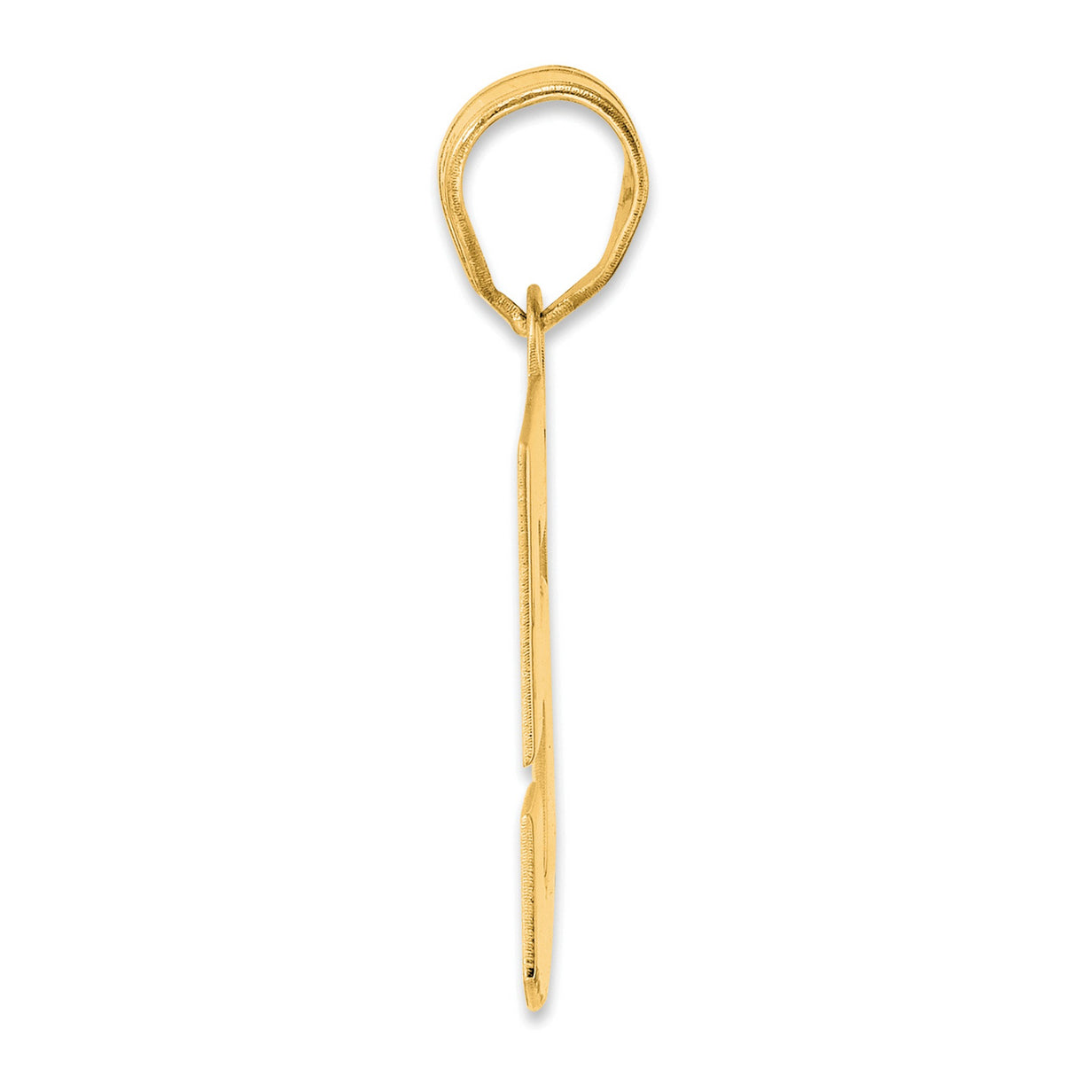 Polished Block Number 58 Charm Pendant in Real 14k Yellow Gold