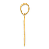Polished Block Number 58 Charm Pendant in Real 14k Yellow Gold
