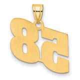 Polished Block Number 58 Charm Pendant in Real 14k Yellow Gold
