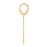 Polished Block Number 59 Charm Pendant in Real 14k Yellow Gold