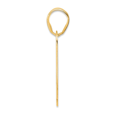 Polished Block Number 59 Charm Pendant in Real 14k Yellow Gold