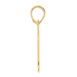 Polished Block Number 60 Charm Pendant in Real 14k Yellow Gold