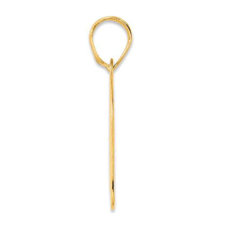 Polished Block Number 60 Charm Pendant in Real 14k Yellow Gold