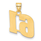 Polished Block Number 61 Charm Pendant in Real 14k Yellow Gold