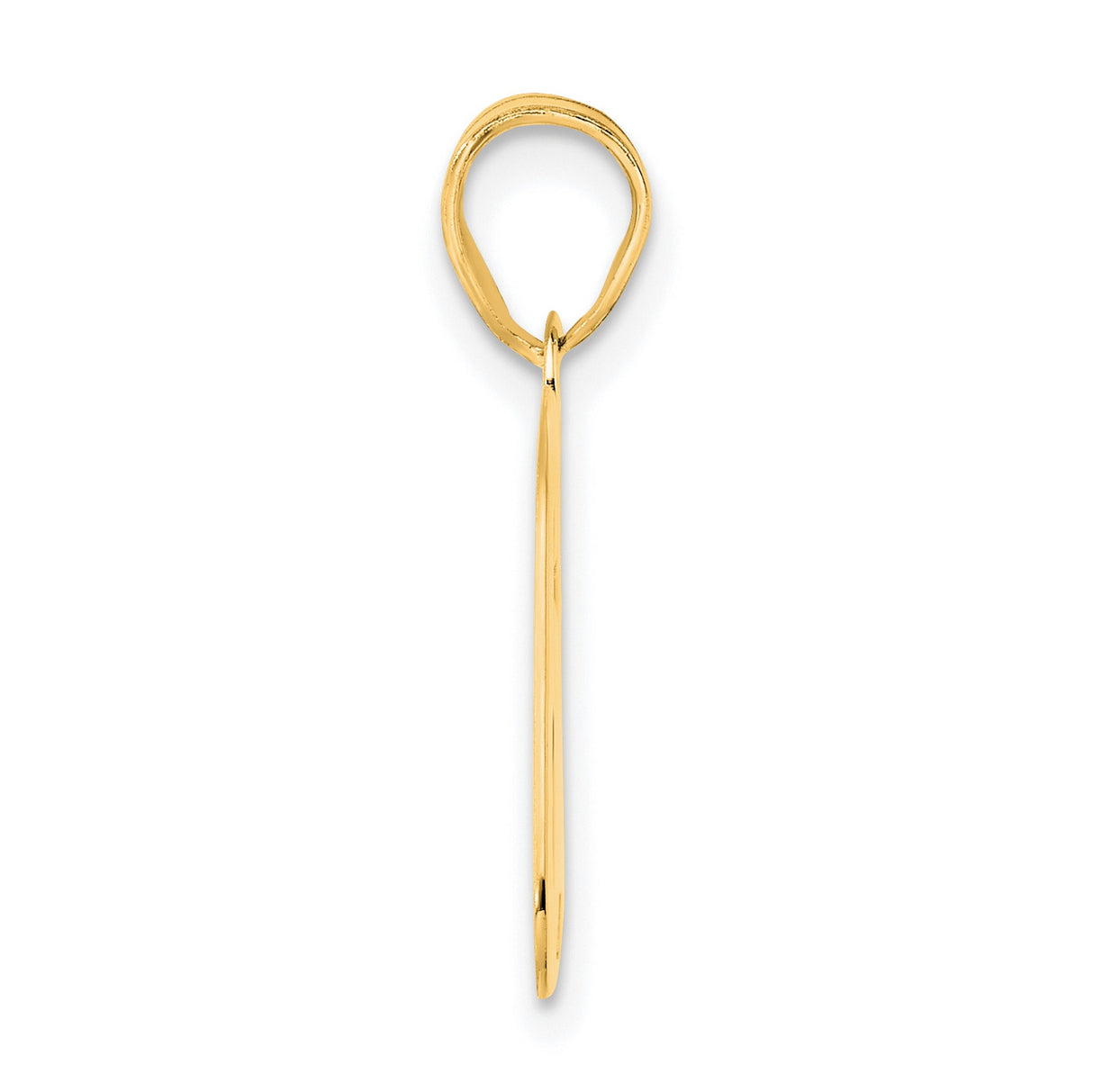 Polished Block Number 62 Charm Pendant in Real 14k Yellow Gold