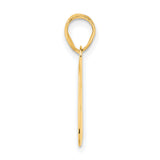 Polished Block Number 62 Charm Pendant in Real 14k Yellow Gold