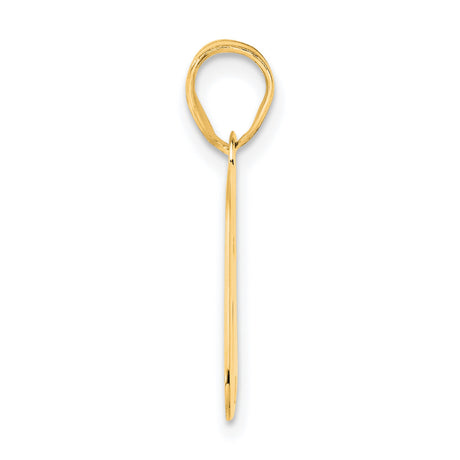 Polished Block Number 62 Charm Pendant in Real 14k Yellow Gold