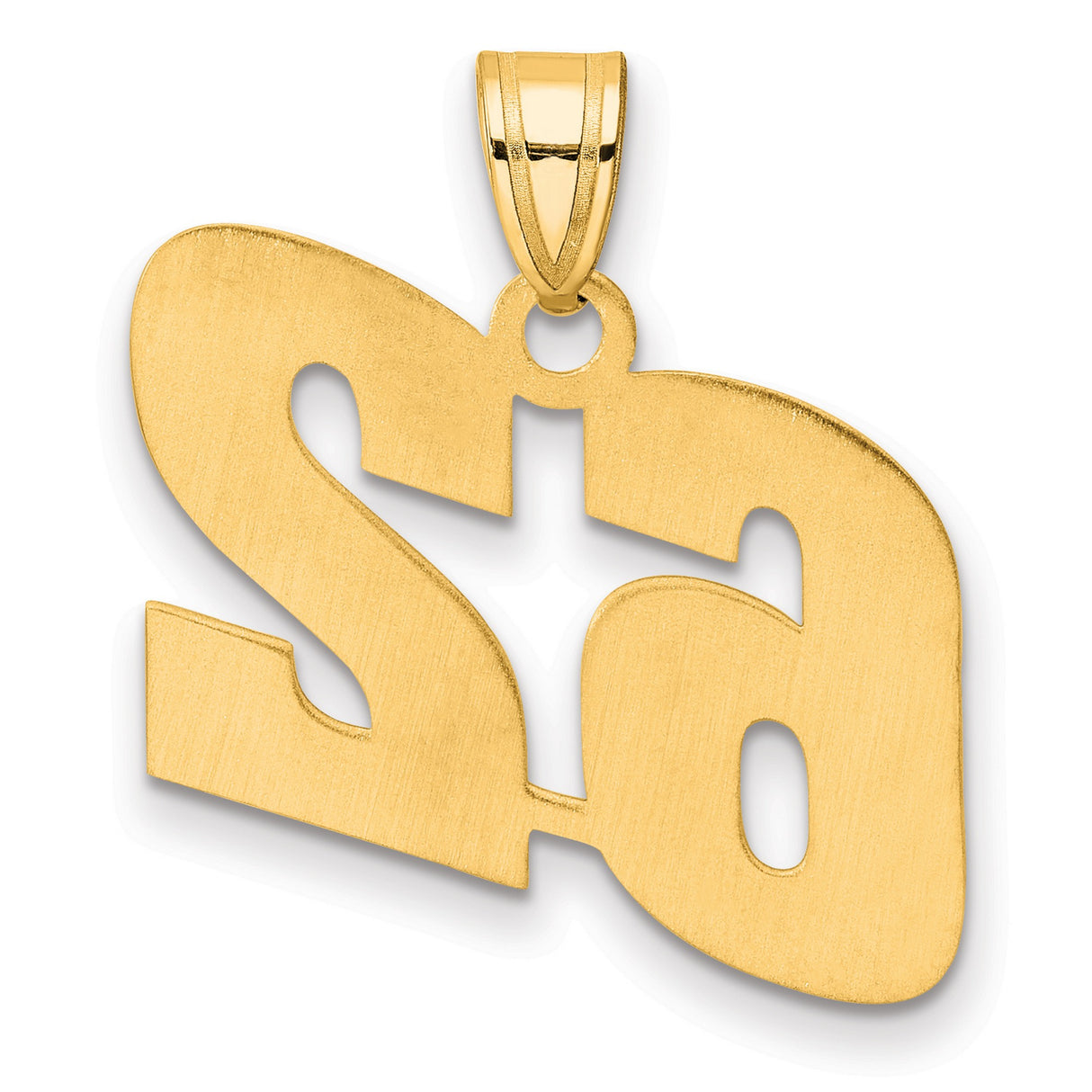 Polished Block Number 62 Charm Pendant in Real 14k Yellow Gold