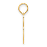 Polished Block Number 63 Charm Pendant in Real 14k Yellow Gold
