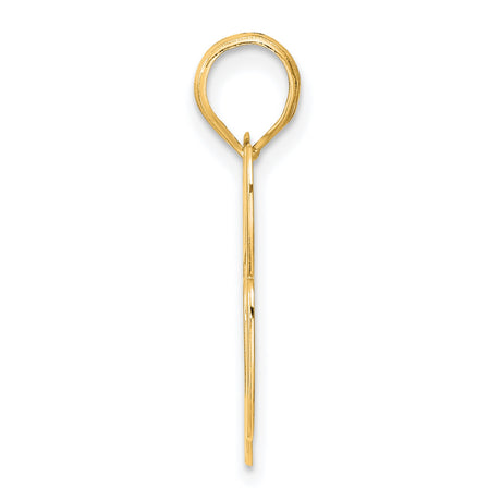 Polished Block Number 63 Charm Pendant in Real 14k Yellow Gold