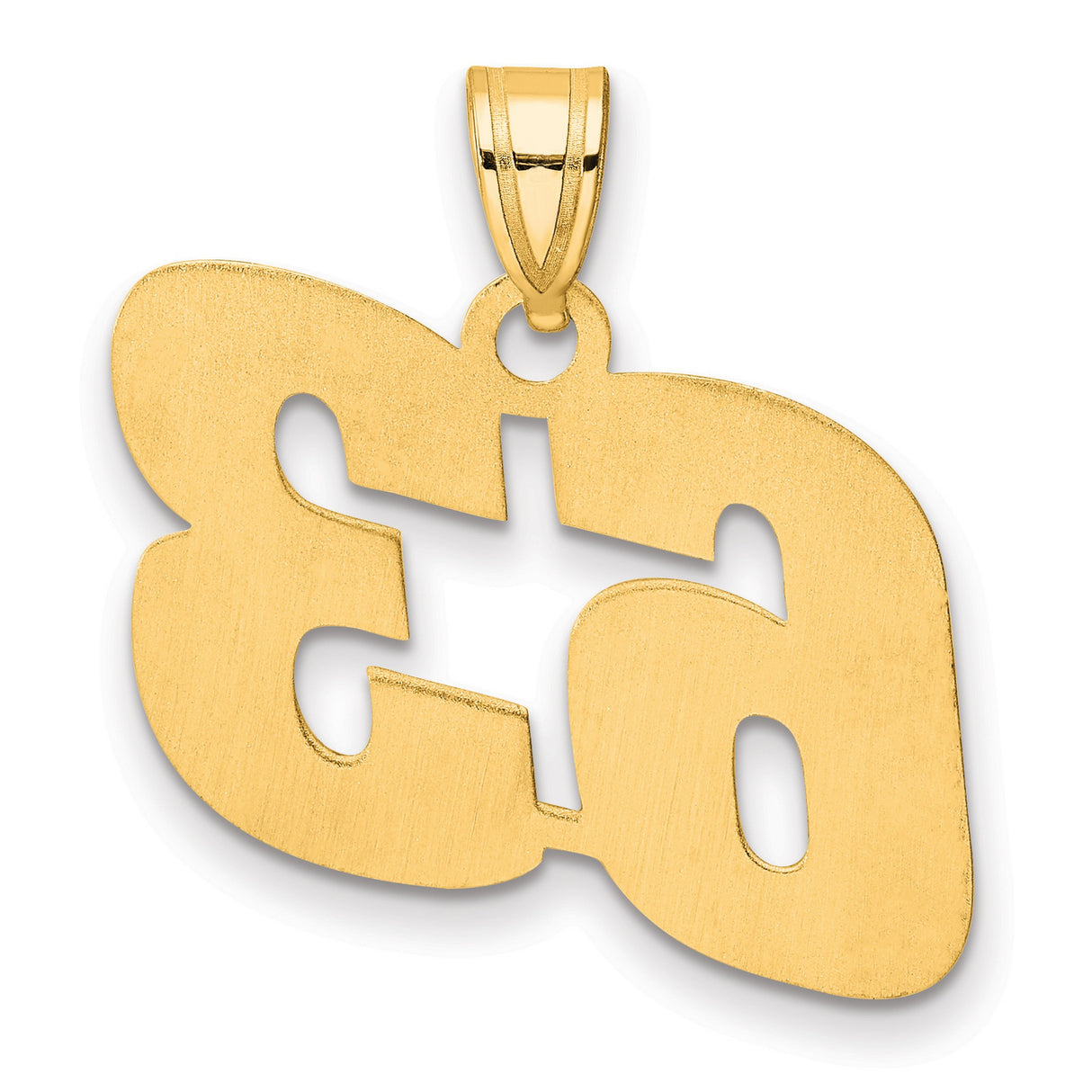 Polished Block Number 63 Charm Pendant in Real 14k Yellow Gold