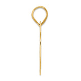 Polished Block Number 65 Charm Pendant in Real 14k Yellow Gold