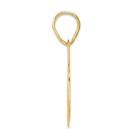 Polished Block Number 66 Charm Pendant in Real 14k Yellow Gold