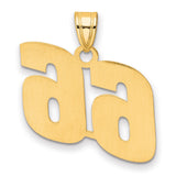 Polished Block Number 66 Charm Pendant in Real 14k Yellow Gold