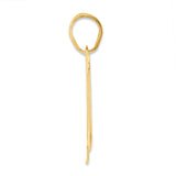 Polished Block Number 70 Charm Pendant in Real 14k Yellow Gold
