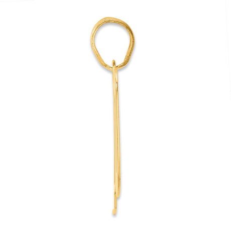 Polished Block Number 70 Charm Pendant in Real 14k Yellow Gold