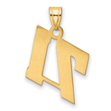 Polished Block Number 71 Charm Pendant in Real 14k Yellow Gold