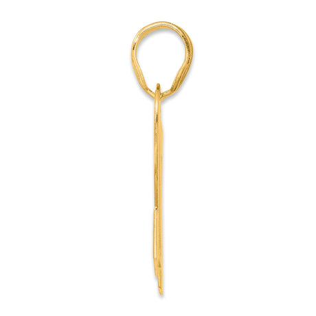 Polished Block Number 72 Charm Pendant in Real 14k Yellow Gold