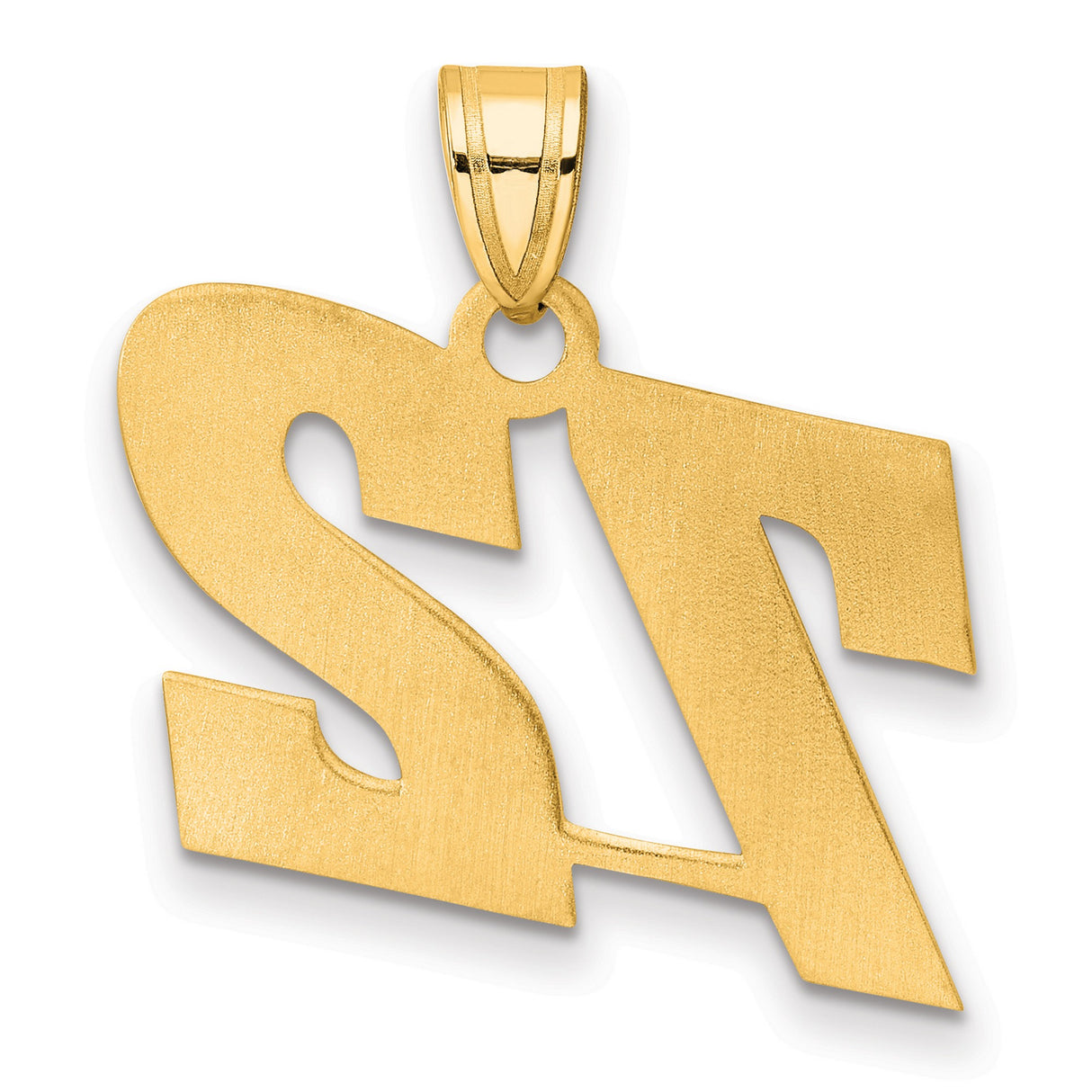 Polished Block Number 72 Charm Pendant in Real 14k Yellow Gold