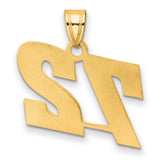 Polished Block Number 72 Charm Pendant in Real 14k Yellow Gold