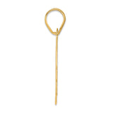 Polished Block Number 74 Charm Pendant in Real 14k Yellow Gold