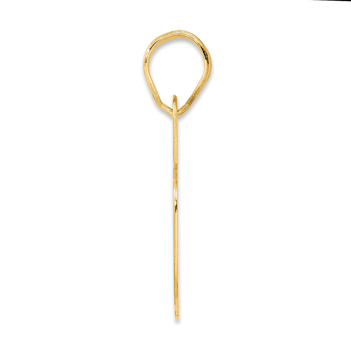 Polished Block Number 75 Charm Pendant in Real 14k Yellow Gold