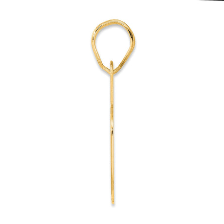 Polished Block Number 75 Charm Pendant in Real 14k Yellow Gold