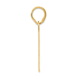 Polished Block Number 77 Charm Pendant in Real 14k Yellow Gold