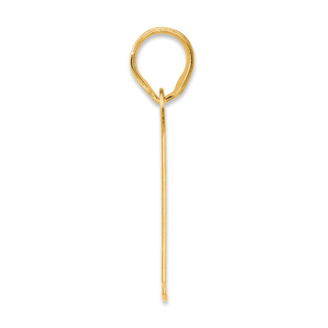 Polished Block Number 77 Charm Pendant in Real 14k Yellow Gold