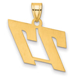 Polished Block Number 77 Charm Pendant in Real 14k Yellow Gold