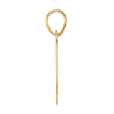 Polished Block Number 79 Charm Pendant in Real 14k Yellow Gold