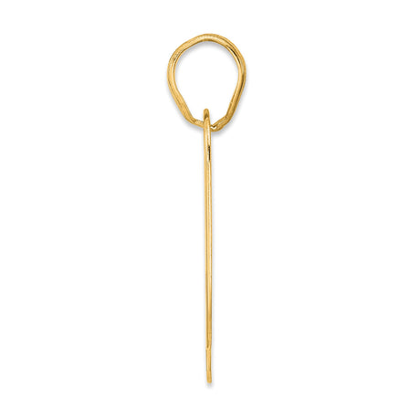 Polished Block Number 79 Charm Pendant in Real 14k Yellow Gold