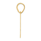 Polished Block Number 81 Charm Pendant in Real 14k Yellow Gold