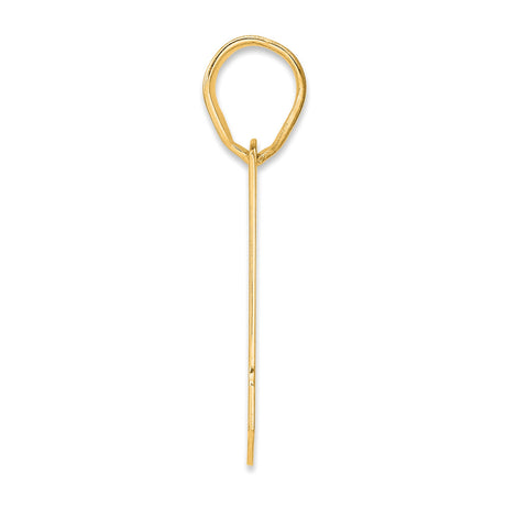 Polished Block Number 81 Charm Pendant in Real 14k Yellow Gold