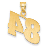 Polished Block Number 84 Charm Pendant in Real 14k Yellow Gold