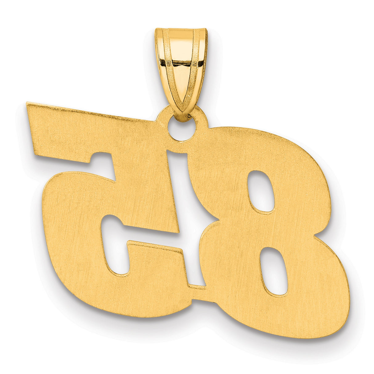 Polished Block Number 85 Charm Pendant in Real 14k Yellow Gold