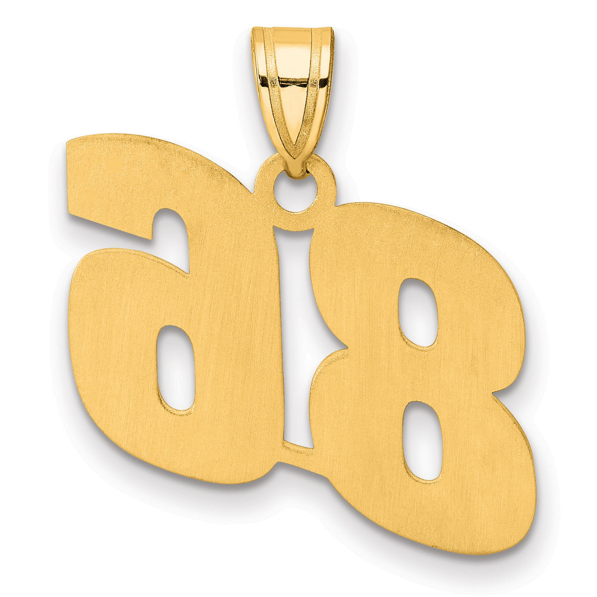 Polished Block Number 86 Charm Pendant in Real 14k Yellow Gold