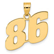 Polished Block Number 86 Charm Pendant in Real 14k Yellow Gold