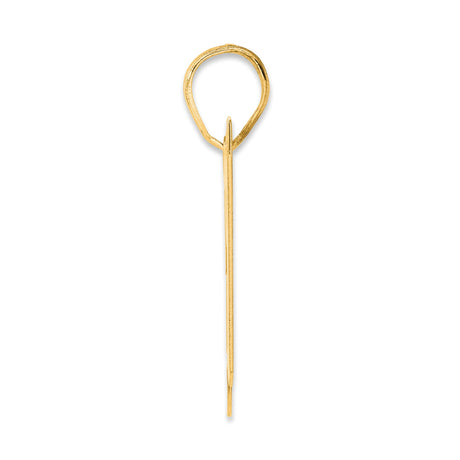 Polished Block Number 87 Charm Pendant in Real 14k Yellow Gold