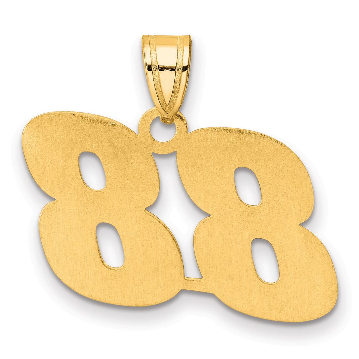 14k Yellow Gold Number 88 Pendant with Cutout Cross, Christian Faith Design
