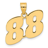 14k Yellow Gold Number 88 Pendant with Cutout Cross, Christian Faith Design