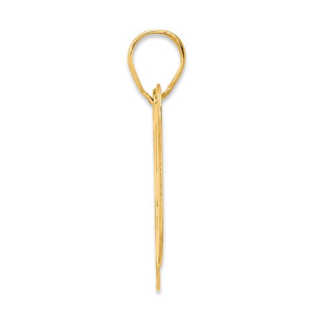 Polished Block Number 89 Charm Pendant in Real 14k Yellow Gold