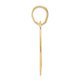 Polished Block Number 92 Charm Pendant in Real 14k Yellow Gold