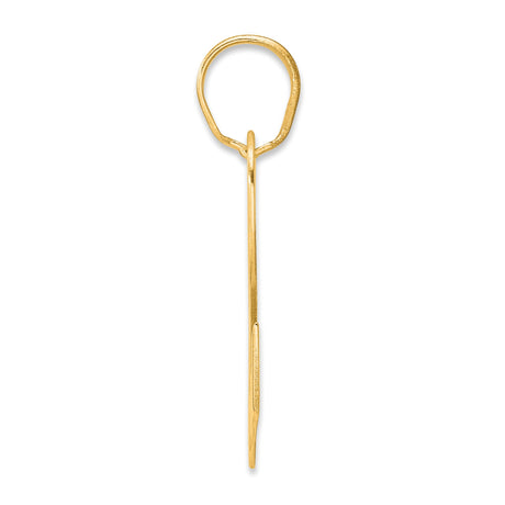 Polished Block Number 92 Charm Pendant in Real 14k Yellow Gold