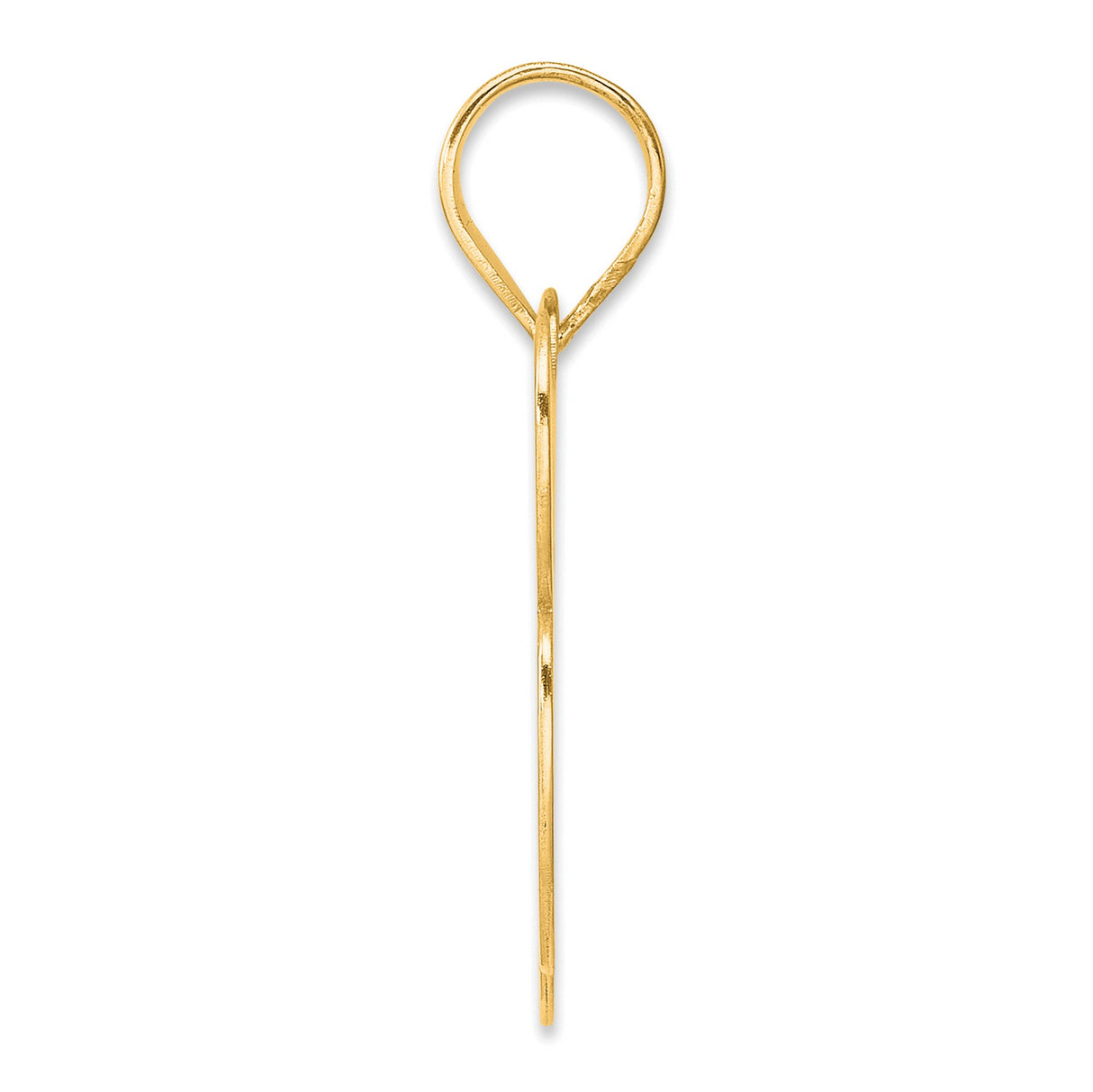 Polished Block Number 93 Charm Pendant in Real 14k Yellow Gold