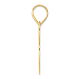Polished Block Number 93 Charm Pendant in Real 14k Yellow Gold