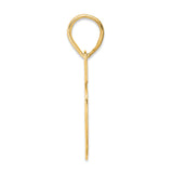Polished Block Number 95 Charm Pendant in Real 14k Yellow Gold