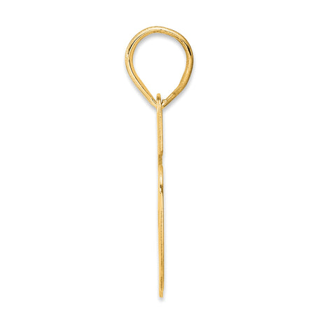 Polished Block Number 95 Charm Pendant in Real 14k Yellow Gold