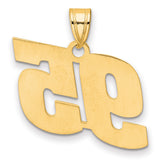 Polished Block Number 95 Charm Pendant in Real 14k Yellow Gold