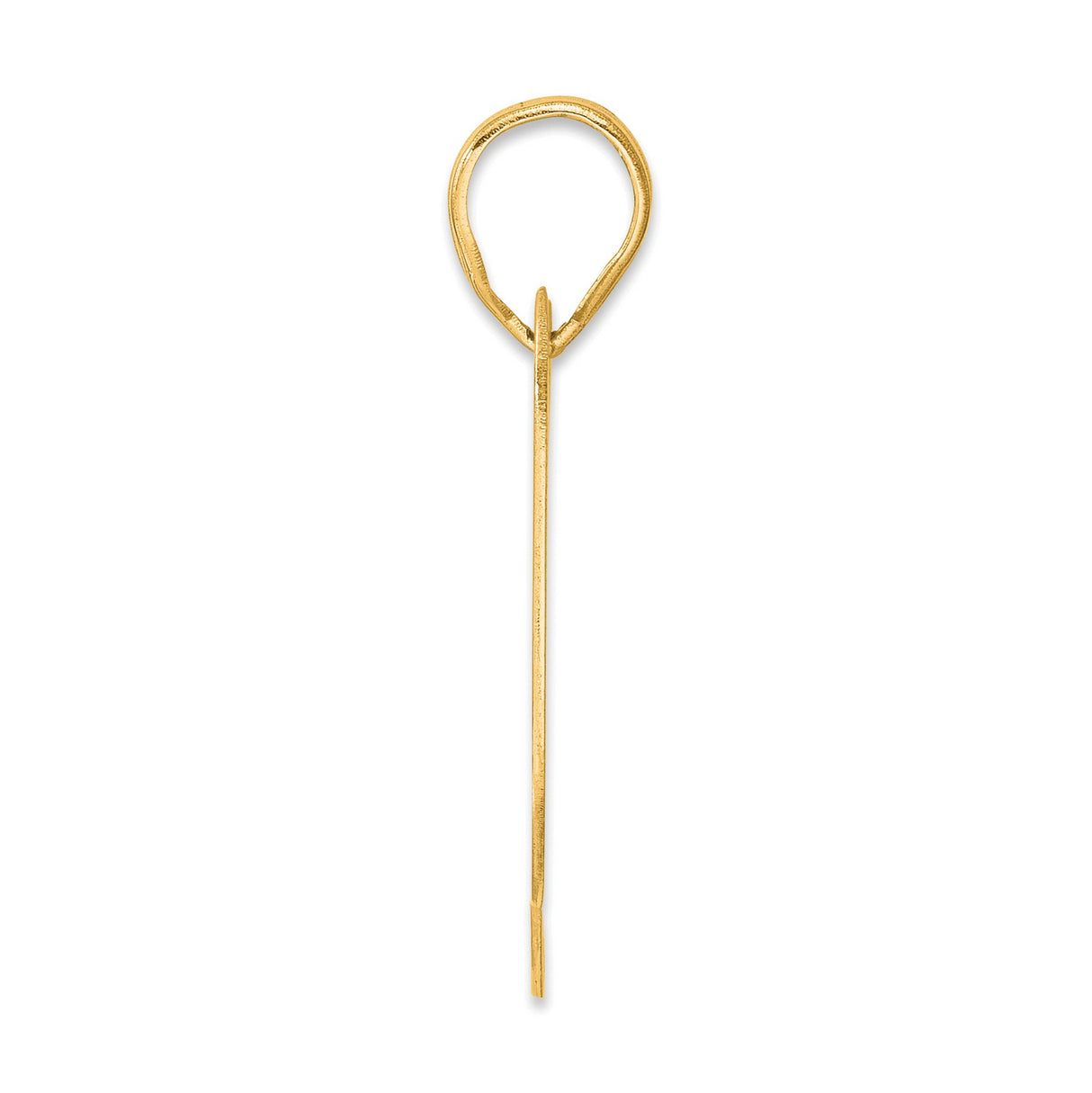 Polished Block Number 99 Charm Pendant in Real 14k Yellow Gold